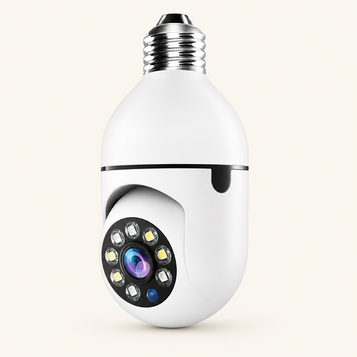 Ampolleta cámara de seguridad WiFi 360° con rosca E27