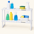 Organizador extensible de 2 niveles para bajo el lavaplatos