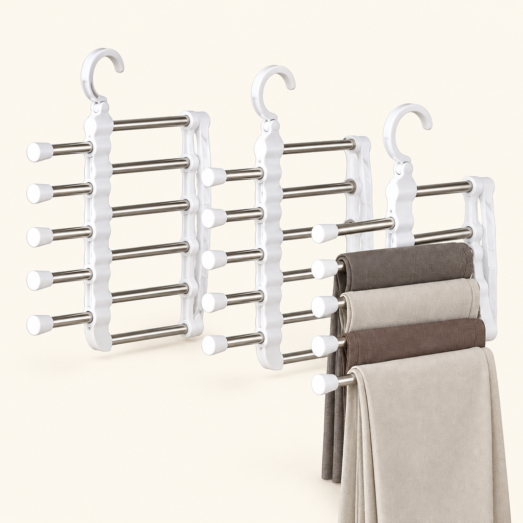 Pack de 3 perchas organizadoras 5 en 1
